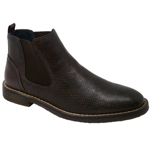 NEW Mens Brown Faux Leather Chelsea Boots - Picture 2 of 4